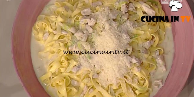 La Prova del Cuoco - Fettuccine cremose con pollo porro e vodka ricetta Natalia Cattelani
