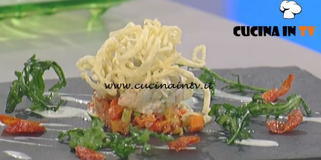 La Prova del Cuoco - Tartare di gamberi con pasta fritta ricetta Gilberto Rossi