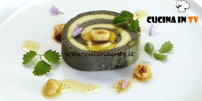 Bake Off Italia 5 - ricetta Charlotte di patate al carbone con mousse di spigola e burro nocciola di Mauro Colagreco