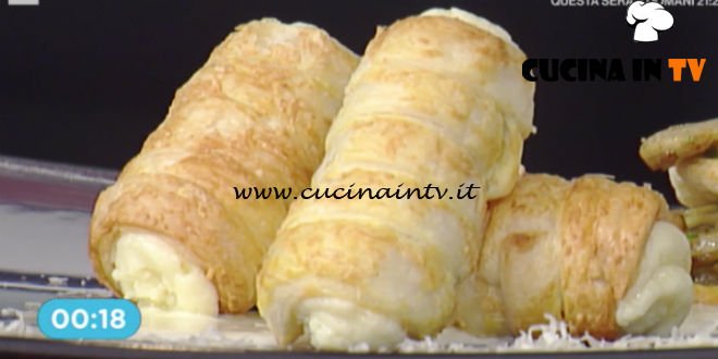 La Prova del Cuoco - Millefoglie di carciofi e cannolo di sfoglia con formaggio di malga ricetta Cristian Bertol