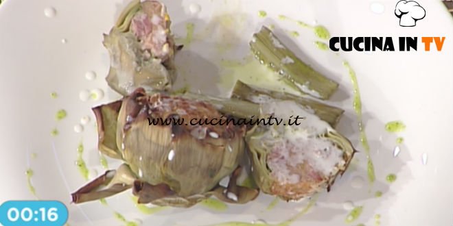 La Prova del Cuoco - Carciofo ripieno di salsiccia e salame ricetta Mauro Improta