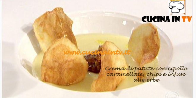 Masterchef 3 - Crema di patate con cipolle caramellate chips e infuso alle erbe ricetta Eleonora