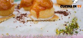 Bake Off Italia 2: ricetta Saint Honoré crema al cioccolato granella di pistacchio e bigné alla panna di Maria Chiara