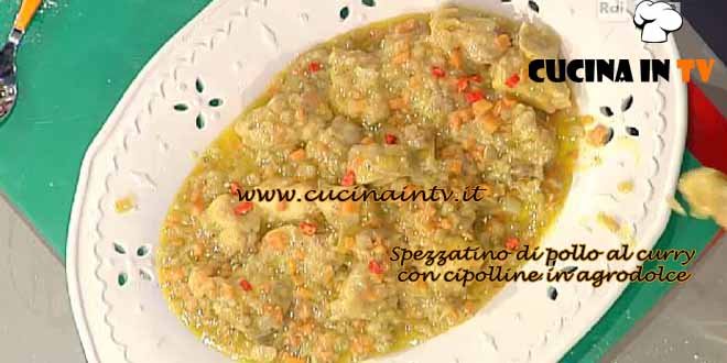 La Prova del Cuoco - Spezzatino di pollo al curry con cipolline in agrodolce ricetta Messeri