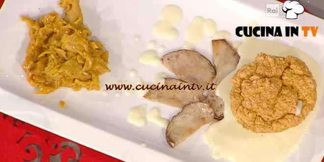 La Prova del Cuoco - Soufflé di porcini con fonduta di Castelmagno e uova strapazzate ricetta Moroni