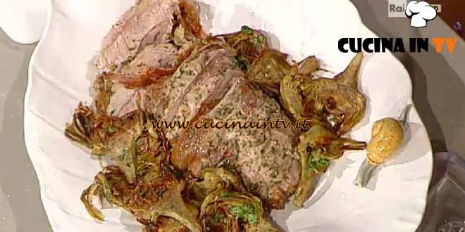 La Prova del Cuoco - Arrosto bardato con erbe aromatiche e spicchi di carciofo ricetta Moroni