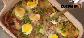 La Prova del Cuoco - Lasagne di crespelle con cotto uova e piselli ricetta Moroni