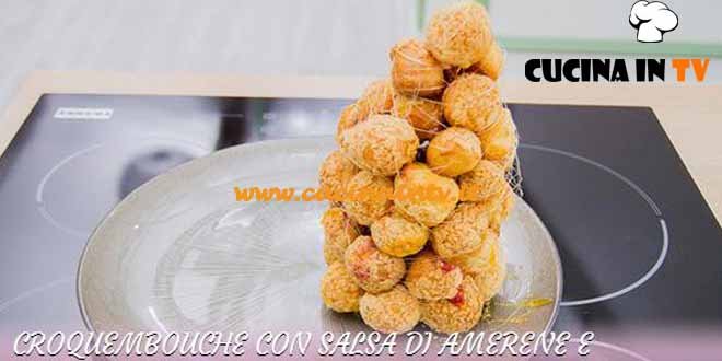 Bake Off Italia 3 - ricetta Croquembouche con salsa di amerene e caramello di Tatsiana