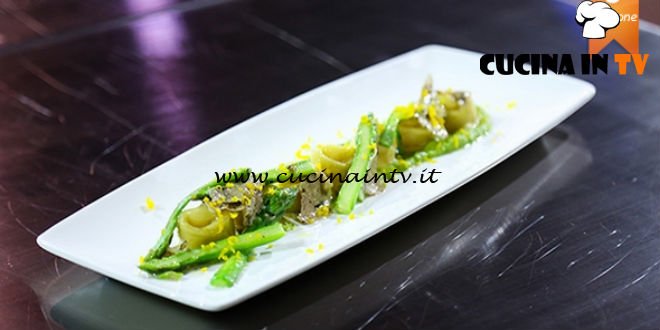 Masterchef 5 - ricetta Cappelletti romagnoli con asparagi tartufo e uovo marinato di Erica
