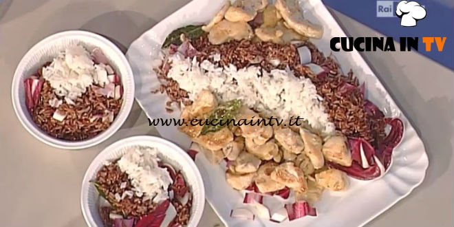 La Prova del Cuoco - Emincé di tacchino con succo di mela e mandorle con riso rosso ricetta Sergio Barzetti