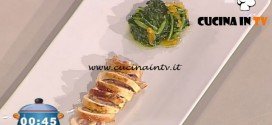 La Prova del Cuoco - ricetta Rollè di pollo con salsiccia ed albicocche in salsa agrodolce e cicoria alla romana