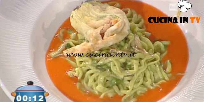 La Prova del Cuoco - Chitarrini di piselli con ragù di verdure ricetta Gilberto Rossi