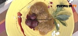 La Prova del Cuoco - ricetta Guancetta di mora romagnola brasata con pera volpina al Sangiovese