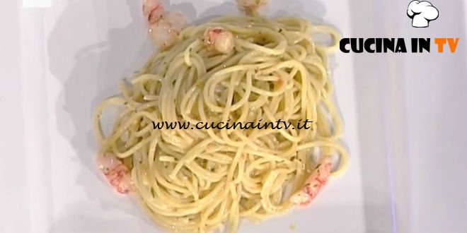 La Prova del Cuoco - Spaghetti aglio olio e peperoncino con gamberi rossi ricetta Gianfranco Pascucci