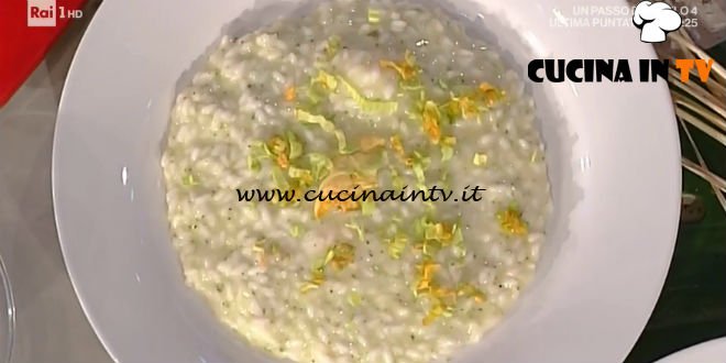 La Prova del Cuoco - Risotto al pesto di zucchine arrostite e fiori di zucca ricetta Sergio Barzetti