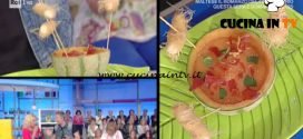 La Prova del Cuoco - Crema di melone con scampi e prosciutto croccante ricetta Andrea Mainardi