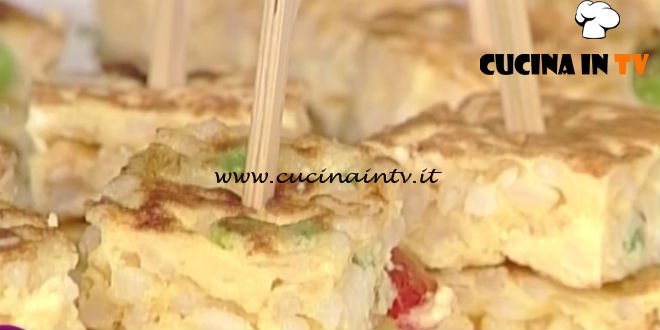 La Prova del Cuoco - ricetta Cubotti di frittata di riso con pisellini e peperoni