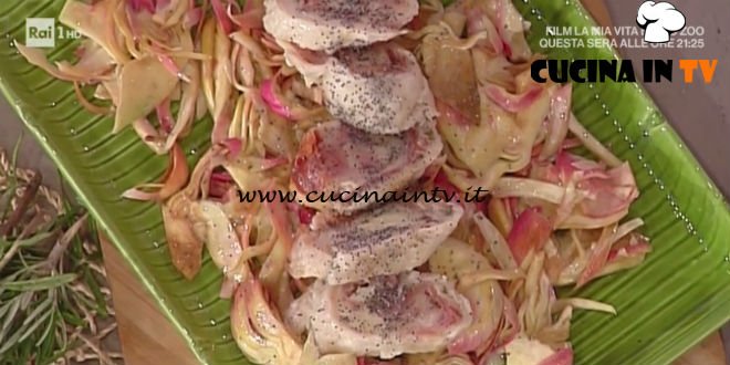 La Prova del Cuoco - Filetti di pollo ripieni con speck e carciofi marinati ricetta Daniele Persegani