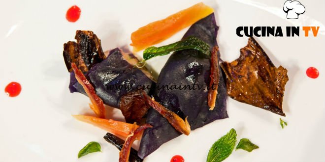 Masterchef Italia 6 - ricetta Ravioli di cavolo viola con paté di fegato e frutta fresca di Loredana Martori