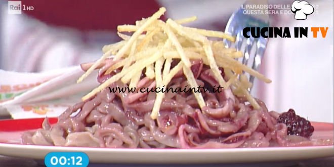 La Prova del Cuoco - Tagliatelle con more totanetti e chips di patate croccanti ricetta Renato Salvatori