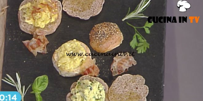La Prova del Cuoco - Panino con uova strapazzate in tre versioni ricetta Gian Piero Fava