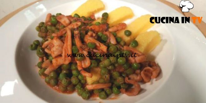 Cotto e mangiato - Polenta con calamari e piselli in umido ricetta Tessa Gelisio