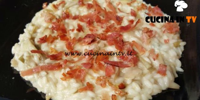 Cotto e mangiato - Risotto carciofi gorgonzola e speck ricetta Tessa Gelisio