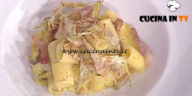 La Prova del Cuoco - Mezze maniche alla carbonara di carciofi ricetta Riccardo Facchini