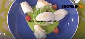 La Prova del Cuoco - Medaglione di patate e piselli con seppie e calamari ricetta Gian Piero Fava