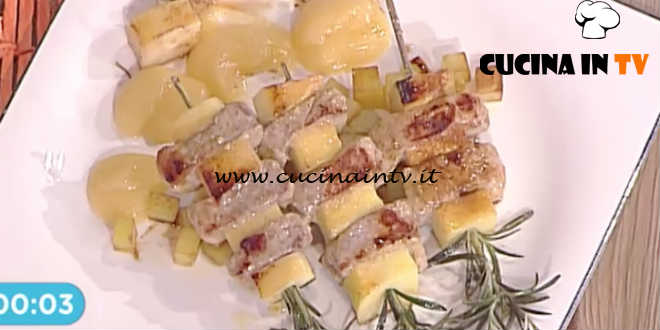 La Prova del Cuoco - Spiedini di maiale con le mele ricetta Cristian Bertol