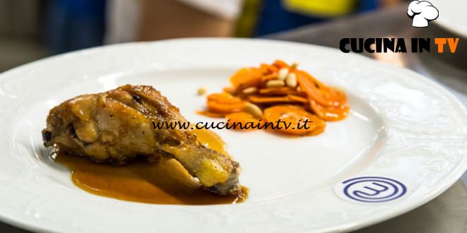 Masterchef Italia 7 - ricetta Pollo di nonna Rachel con carote al cumino di Italo Screpanti