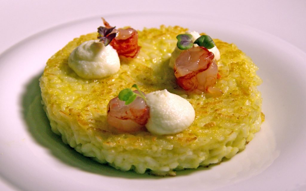 Masterchef Italia 7 - ricetta Risotto con zucchine trombetta gamberi e burrata di Denise Delli