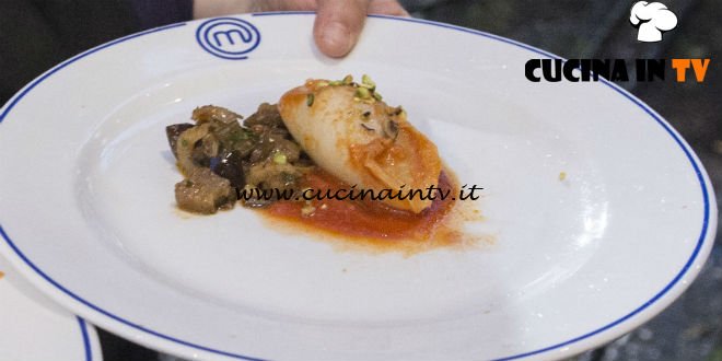 Masterchef Italia 7 - ricetta Calamari ripieni in umido con caponata di melanzane di Kateryna Gryniukh
