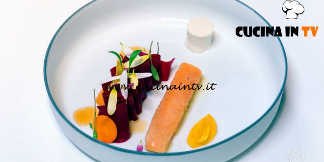 Masterchef Italia 7 - ricetta Salmerino e carote di Andreas Caminada
