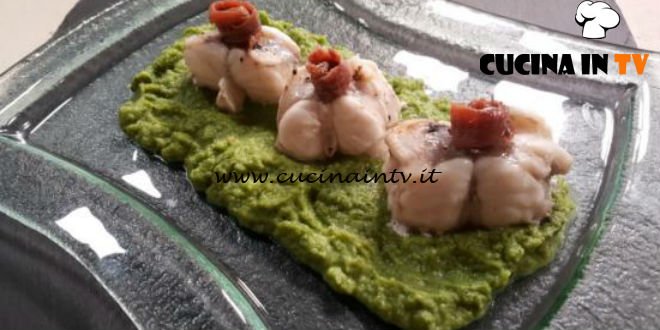 Cotto e mangiato - Filetti di rana pescatrice con crema di broccoli ricetta Tessa Gelisio