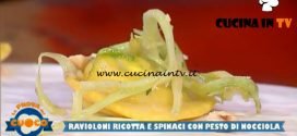 La Prova del Cuoco - ricetta Ravioloni di ricotta e spinaci con pesto di nocciole di Marco Bottega