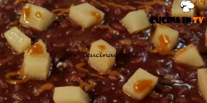Cotto e mangiato - Risotto all’amarone pasta di nocciole e topinambur fondenti ricetta Giancarlo Perbellini