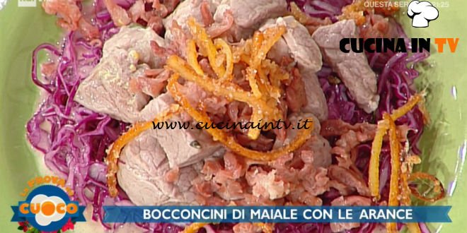 La Prova del Cuoco - ricetta Bocconcini di maiale con zeste di arancia caramellate e riduzione di succo di arancia di Anna Maria Palma