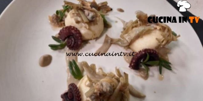 Cotto e mangiato - Gnudi toscani con polpo vongole e carciofi ricetta Luca Landi
