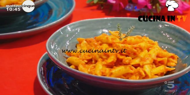 Mattino Cinque - ricetta Garganelli alla crema di peperoni di Samya