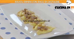 Ricette all'italiana - ricetta Ravioli ripieni con ragù di castagne di Marco Bottega