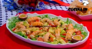 Mattino Cinque - ricetta Insalata tiepida di scampi e frutto della passione di Samya