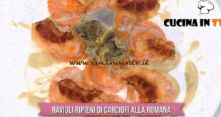 È sempre mezzogiorno - ricetta Ravioli ripieni di carciofi alla romana di Gian Piero Fava