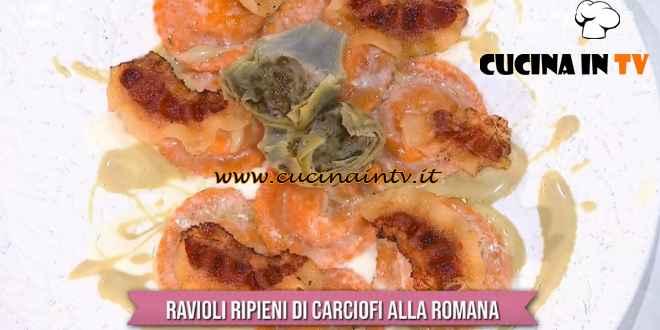 È sempre mezzogiorno - ricetta Ravioli ripieni di carciofi alla romana di Gian Piero Fava