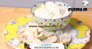 Pasta orto e fantasia - ricetta Salvia fritta con dipping alle erbe di Enrica Della Martira