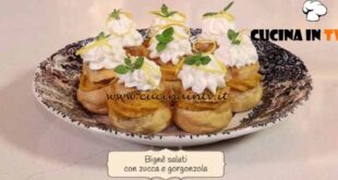 A tavola con Lorenzon |Bignè salati con zucca e gorgonzola ricetta Antonio Lorenzon
