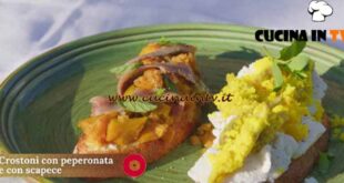 Sapore Salentino |Crostoni con peperonata e con scapece ricetta Francesca Micoccio