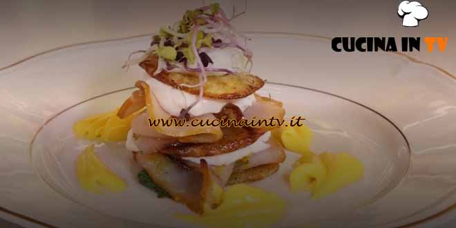 A tavola con Lorenzon |Millefoglie di patate con pesce spada ricetta Antonio Lorenzon