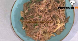 È sempre mezzogiorno | Tagliatelle integrali con pollo e carciofi ricetta Fabio Potenzano